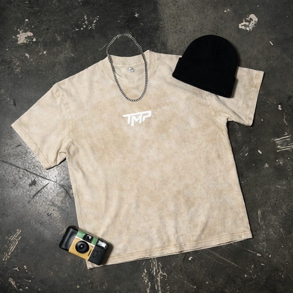 TIMEUP Vintage Wash Performance Tee
