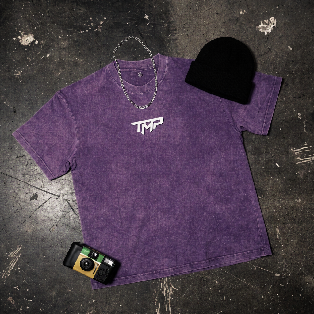 TIMEUP Vintage Wash Performance Tee