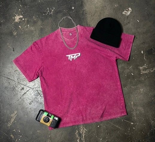 TIMEUP Vintage Wash Performance Tee