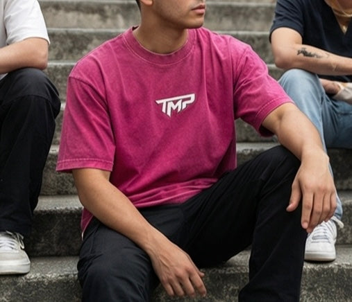 TIMEUP Vintage Wash Performance Tee